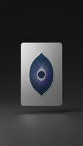 Frosted Silver Digital Card with Iris Accent
