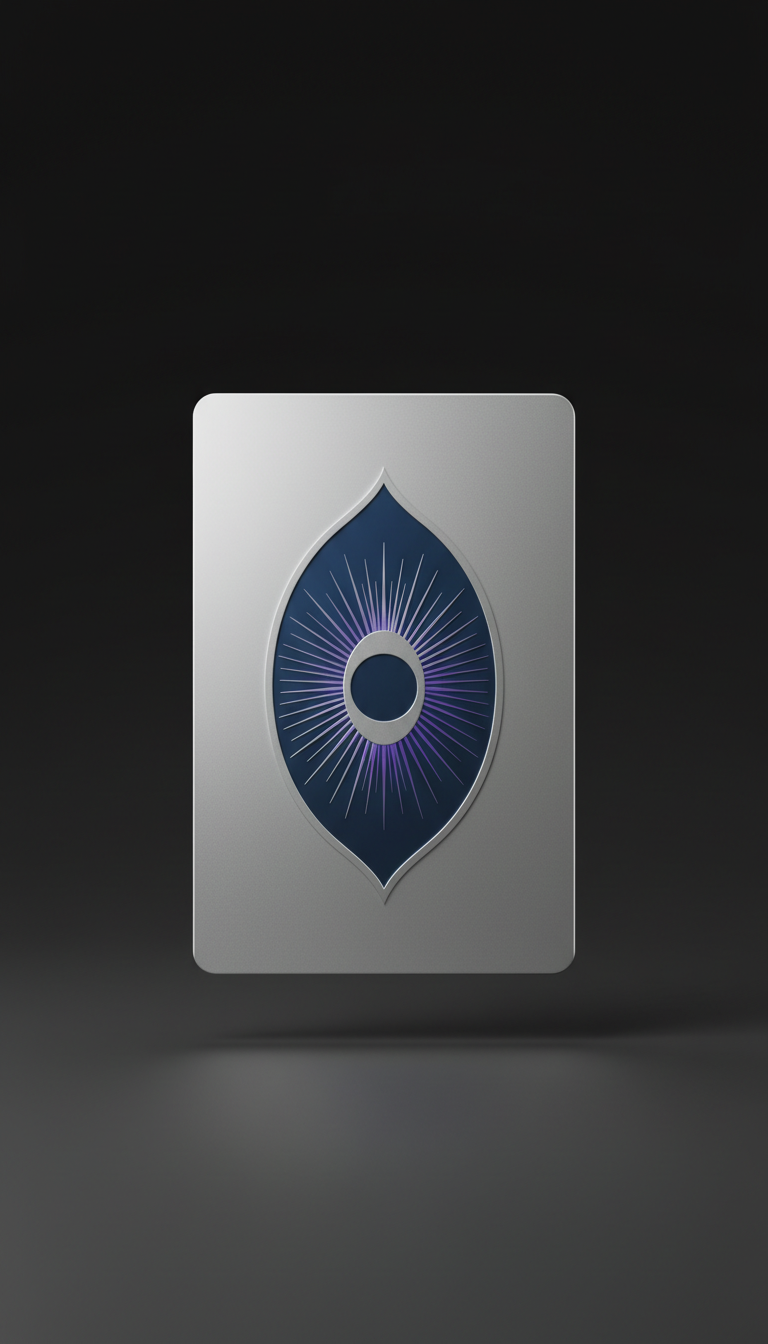 Frosted Silver Digital Card with Iris Accent